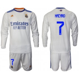 Jalkapallo Pelipaidat/Peliasut Real Madrid Hazard 7 Lasten Kotipaita 2021-2022 Pitkähihainen